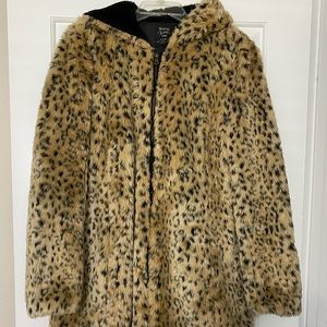 Fur leopard jacket